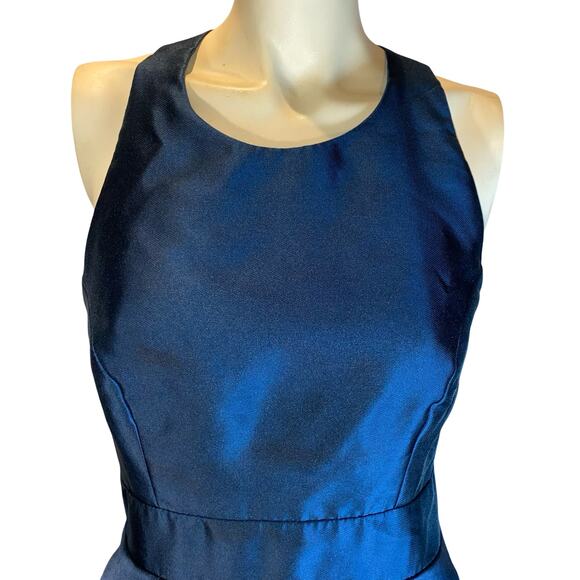 RTR Hutch Teal Satin Cross Back High Low Gown Size 6 - Picture 5 of 8